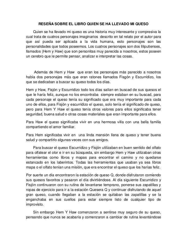 Libro Quien Se Comio Mi Queso Pdf
